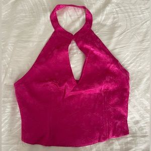 Pink Flower Zara Halter Top